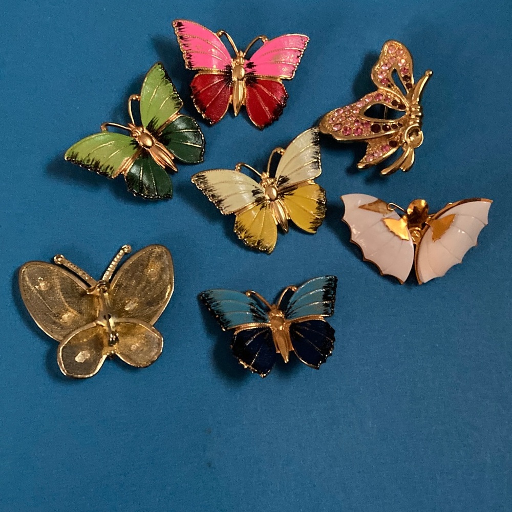 Butterflies assorted brooches all in excellent condition will sell separately